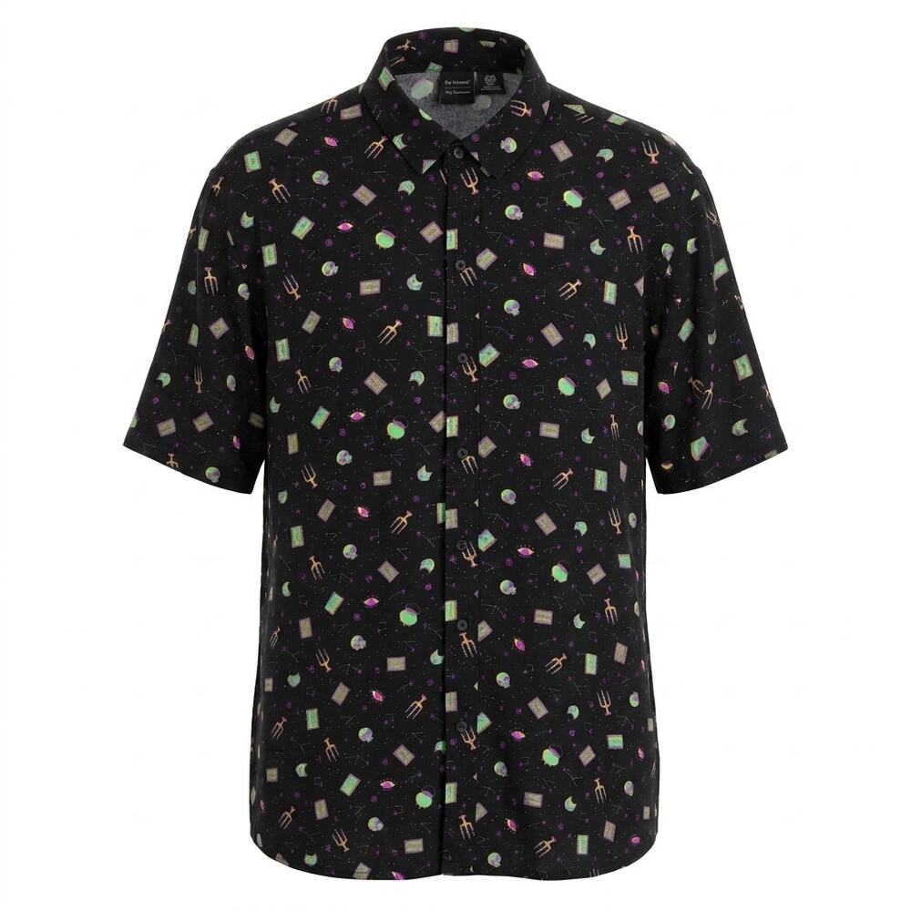 Our Universe Collared Lightweight Graphic Button-Up Shirt Women Size XXL